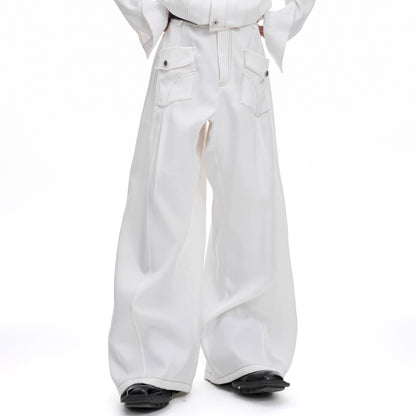 Contrast Stitch Pocket Cargo Denim Jeans WN20515