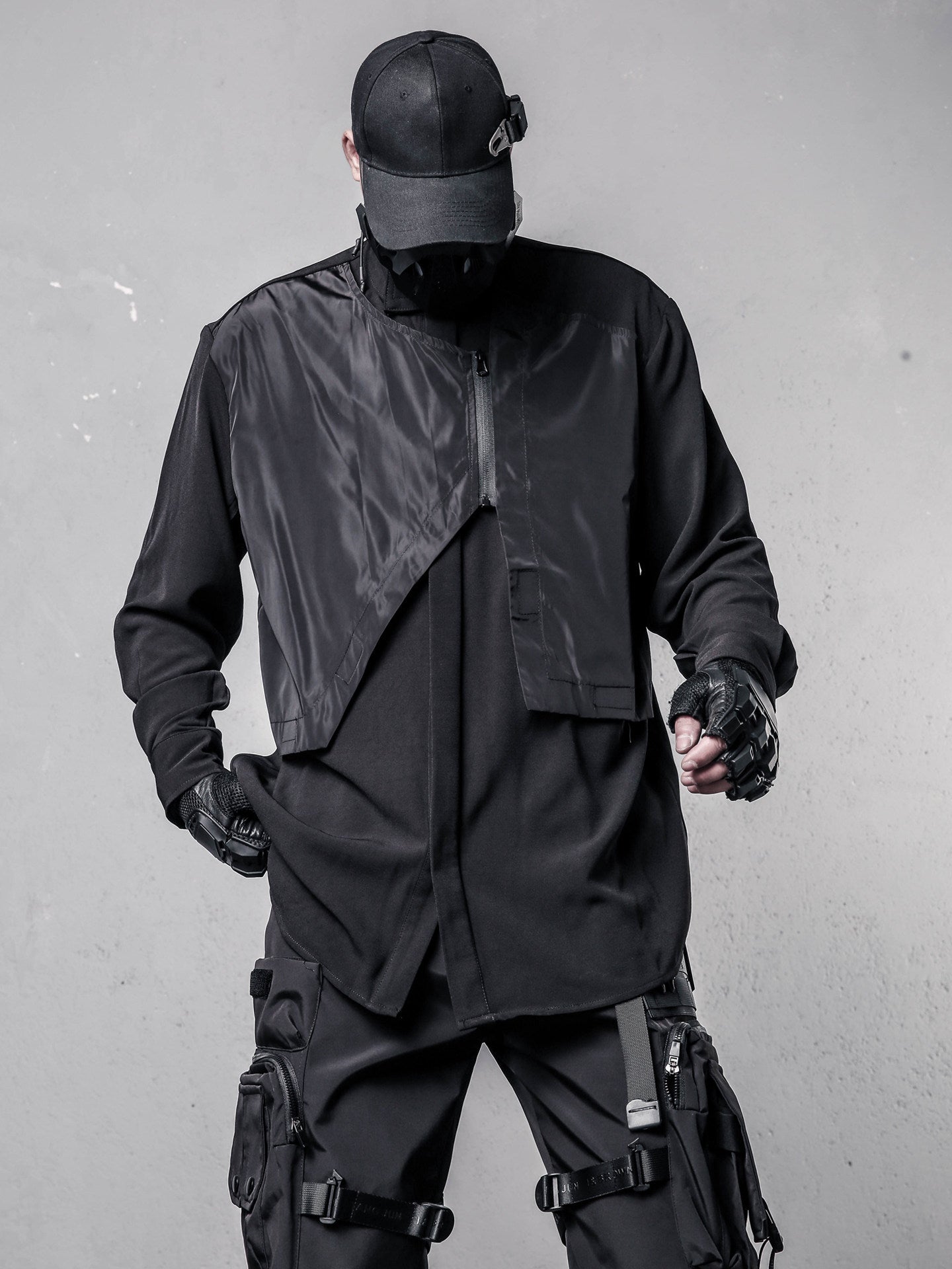 Irregular Fake Layered High Neck Long Sleeve Shirt WN22487