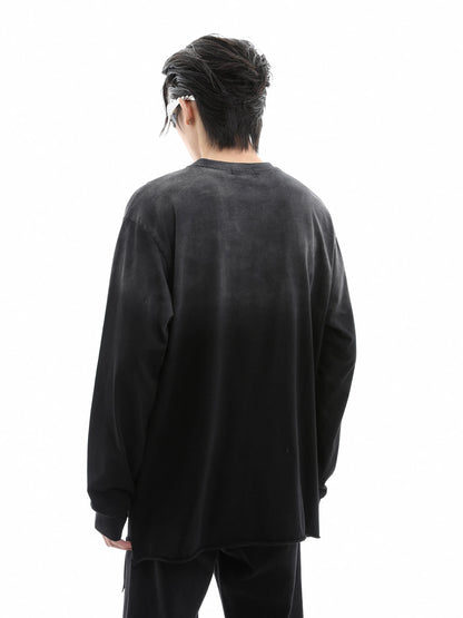 Washed Gradient Long Sleeve T-Shirt WN10389