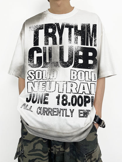 Tie Dye Letter Dirty Short Sleeve T-Shirt WN24253