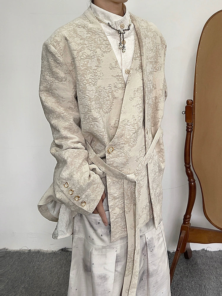 Chinese Style Linen Jacquard Tailored Jacket WN20032