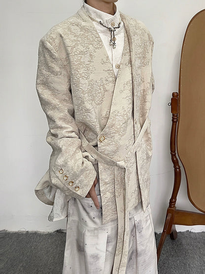 Chinese Style Linen Jacquard Tailored Jacket WN20032
