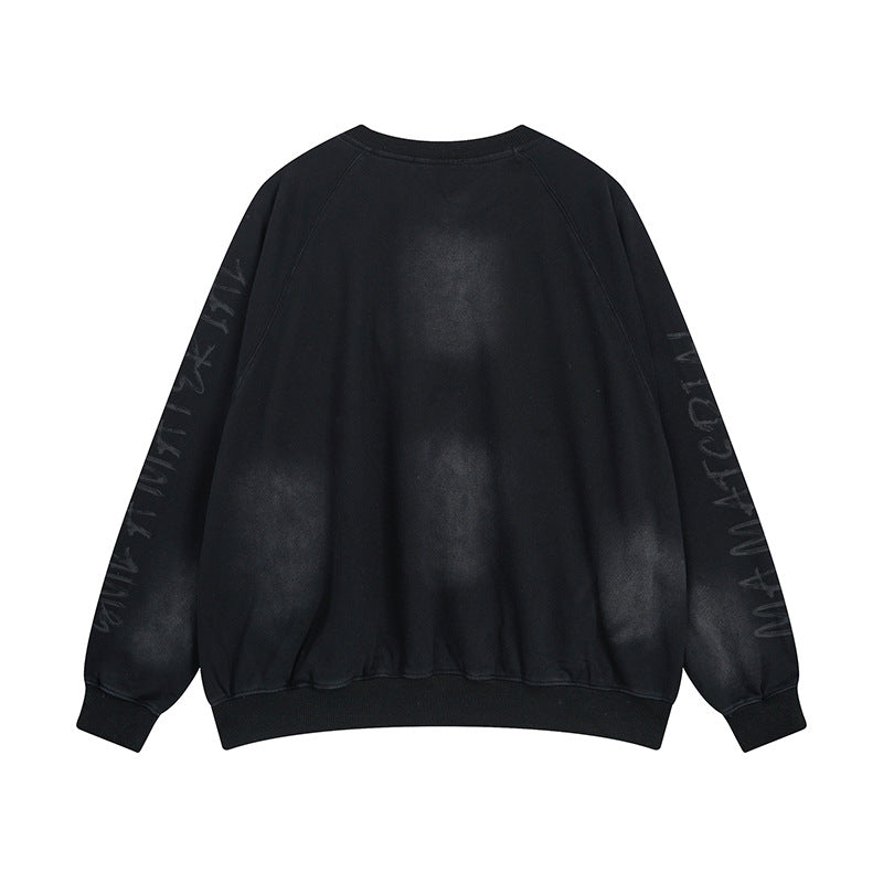 Dirty Washed Logo Print Sweatshirt WN25789