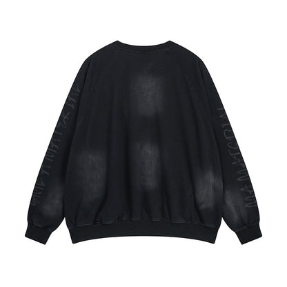 Dirty Washed Logo Print Sweatshirt WN25789