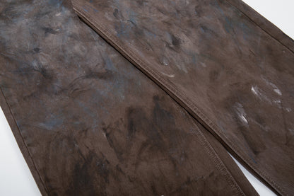 Paint Graffiti Washed Wide Leg Denim Jeans WN23046