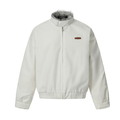 Fake Fur Collar Fleece Lining Puffer Jacket WN21856