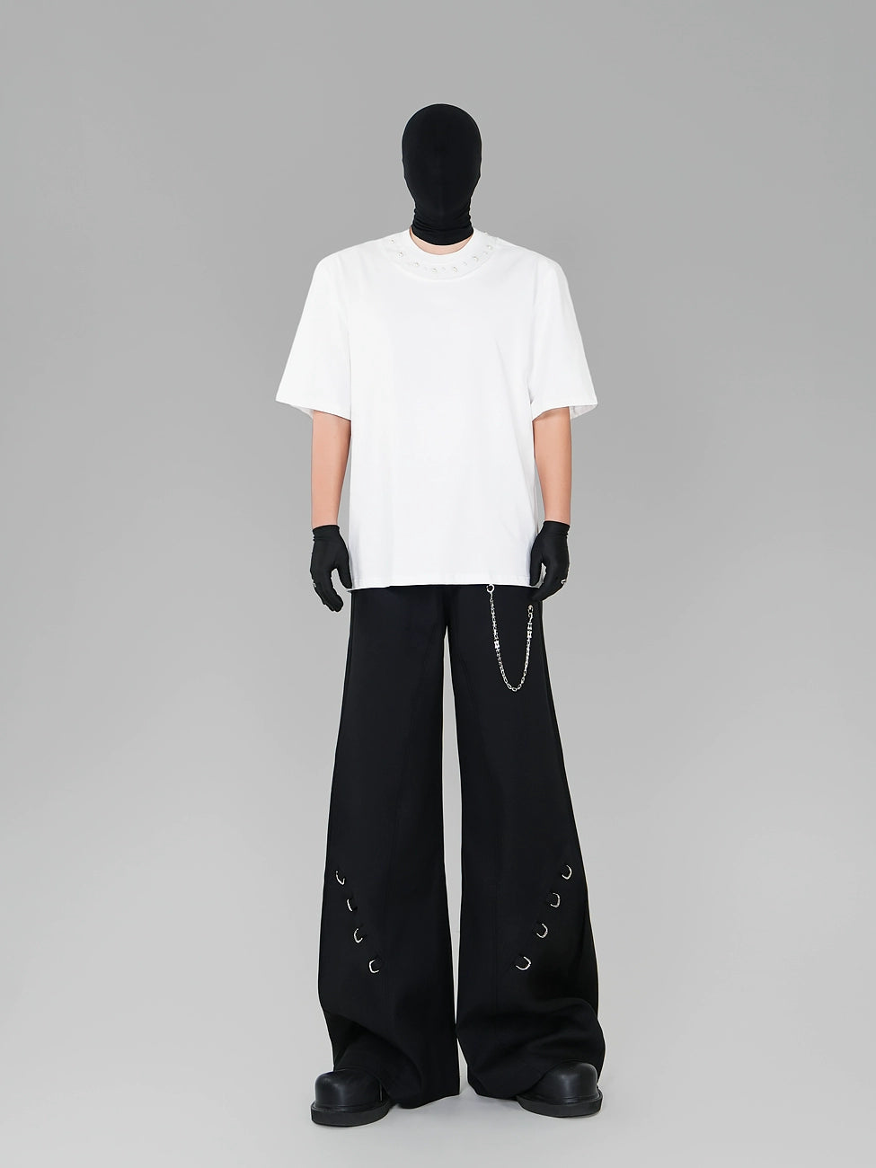 Pearl Studs Detail Oversize Short Sleeve T-Shirt WN17294