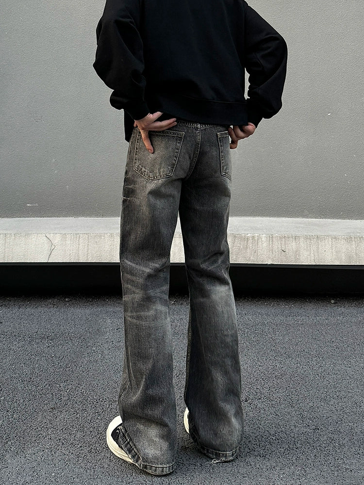 Raw Hem Flare Denim Jeans WN19418