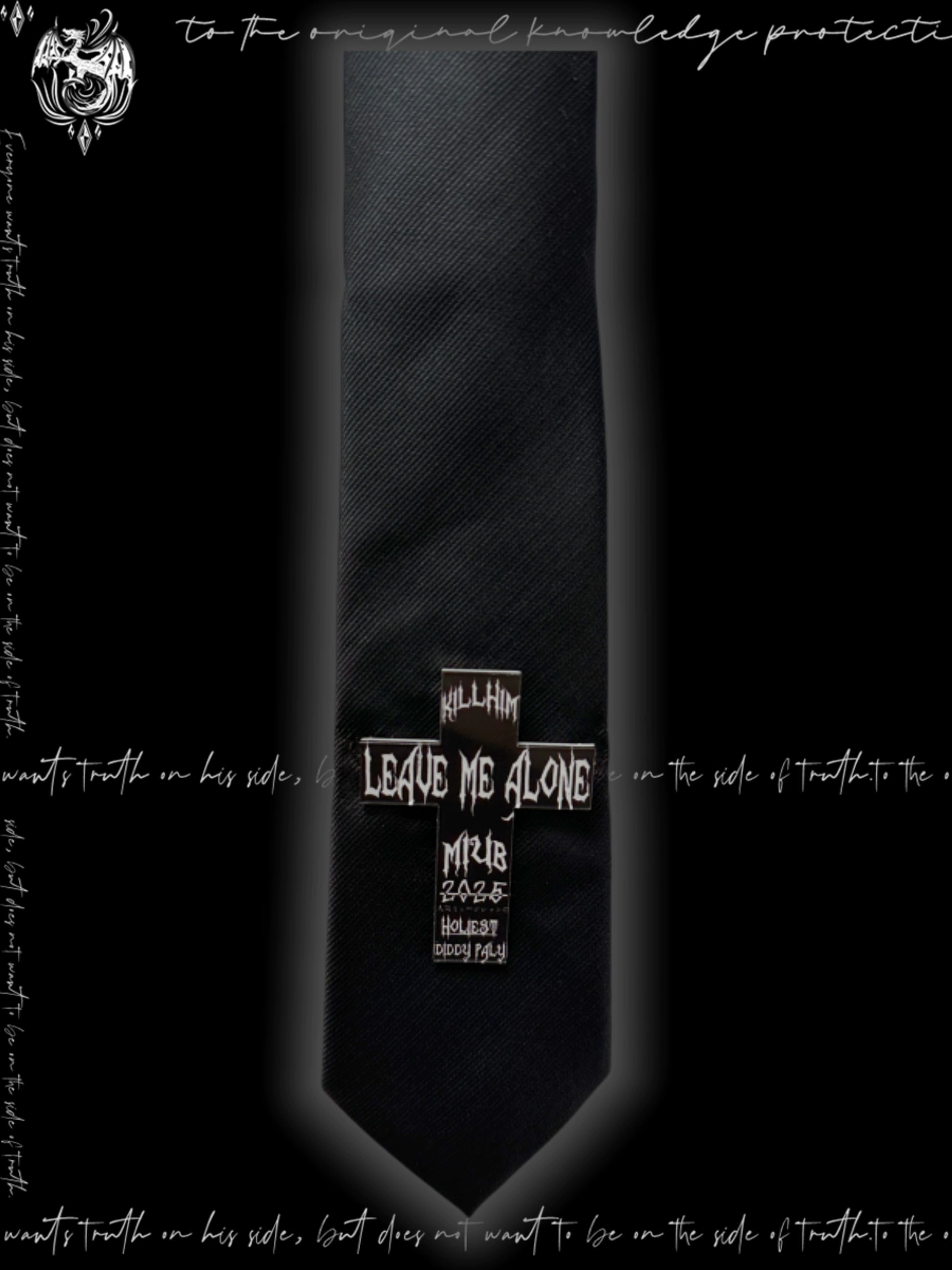 Cross Graphic Letter Design Tie WN20094