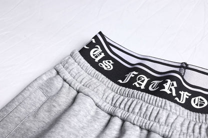 Letter Print Deconstruction Wide Leg Sweatpants WN26110