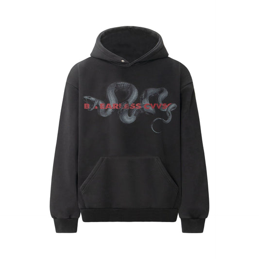 Washed Snake Print Pullover Hoodie WN23061