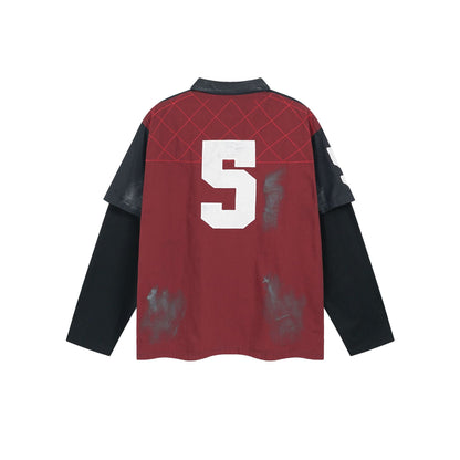 Dirty Washed Fake Layered Long Sleeve T-Shirt WN25805