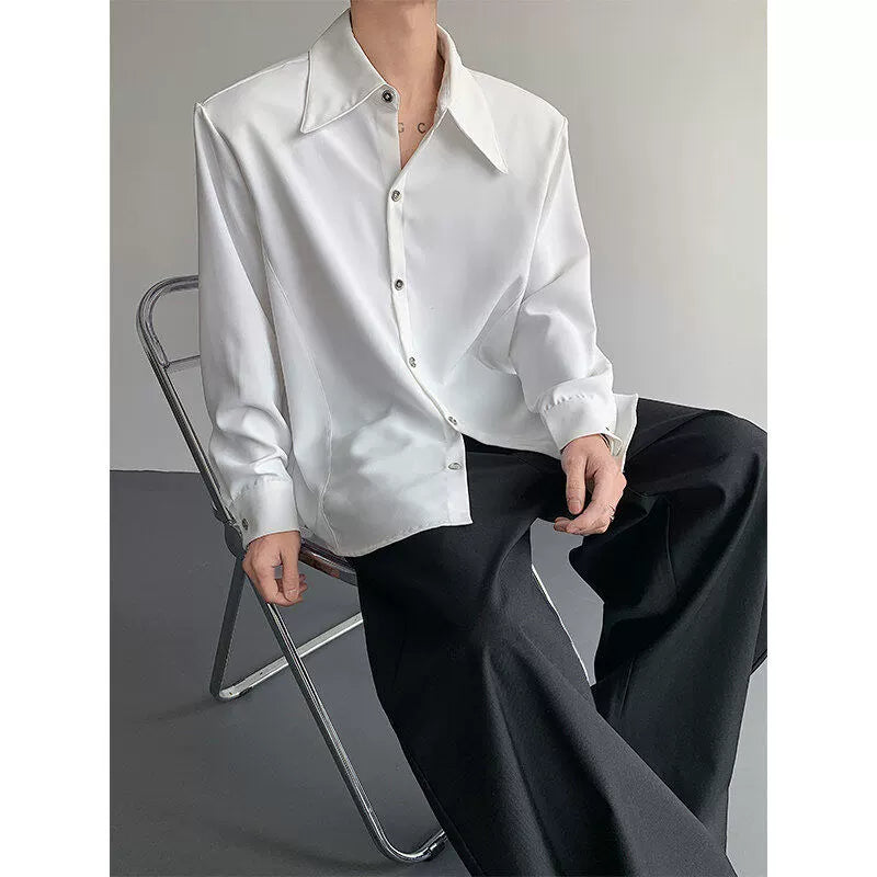 Plain Design Long Sleeve Shirt WN19282