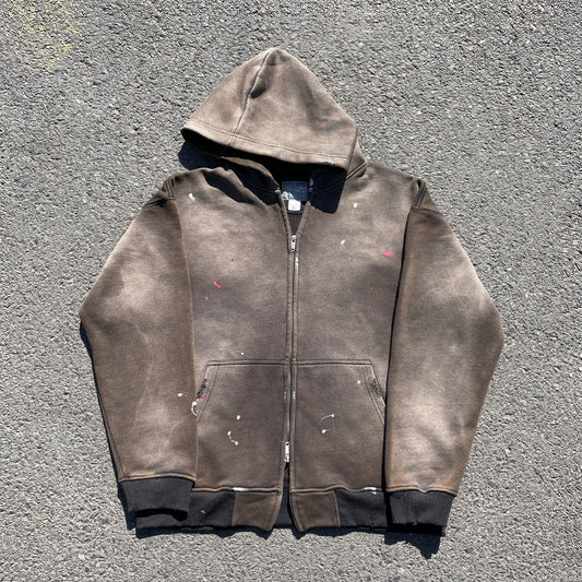 Paint Art Washed Heavyweight Zip-Up Hoodie WN16697