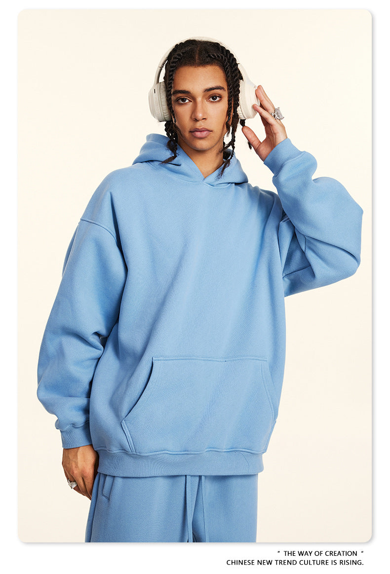 Fleece Lining Oversize Hoodie & Fleece Lining Sweatpants WN9960