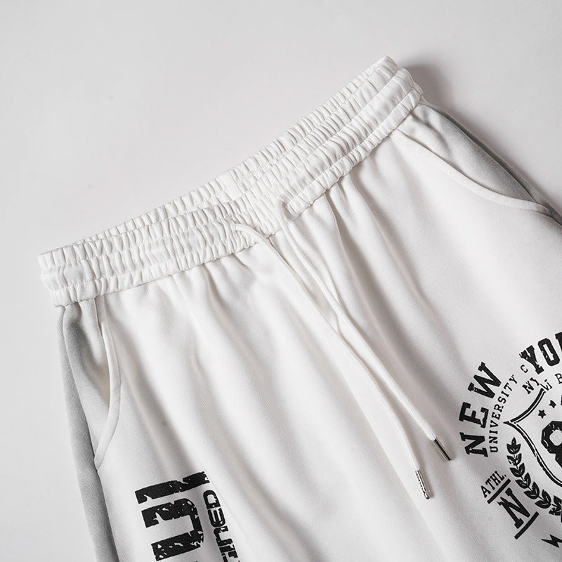 Letter Print Adjustable Hem Wide Leg Sweatpants WN27915