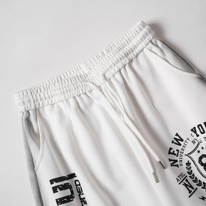 Letter Print Adjustable Hem Wide Leg Sweatpants WN27915