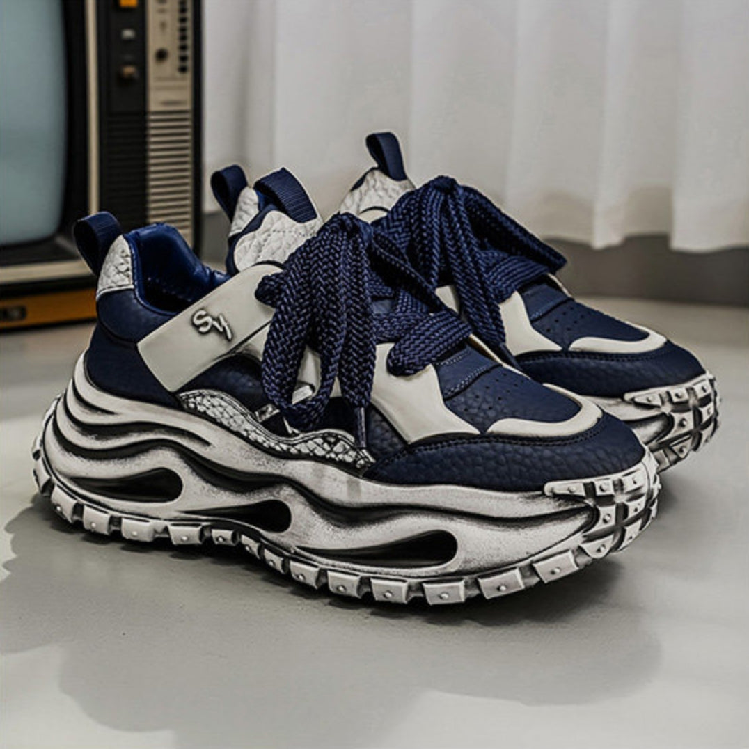 Strap Detail Chunky Sole Lace-Up Sneakers WN23363