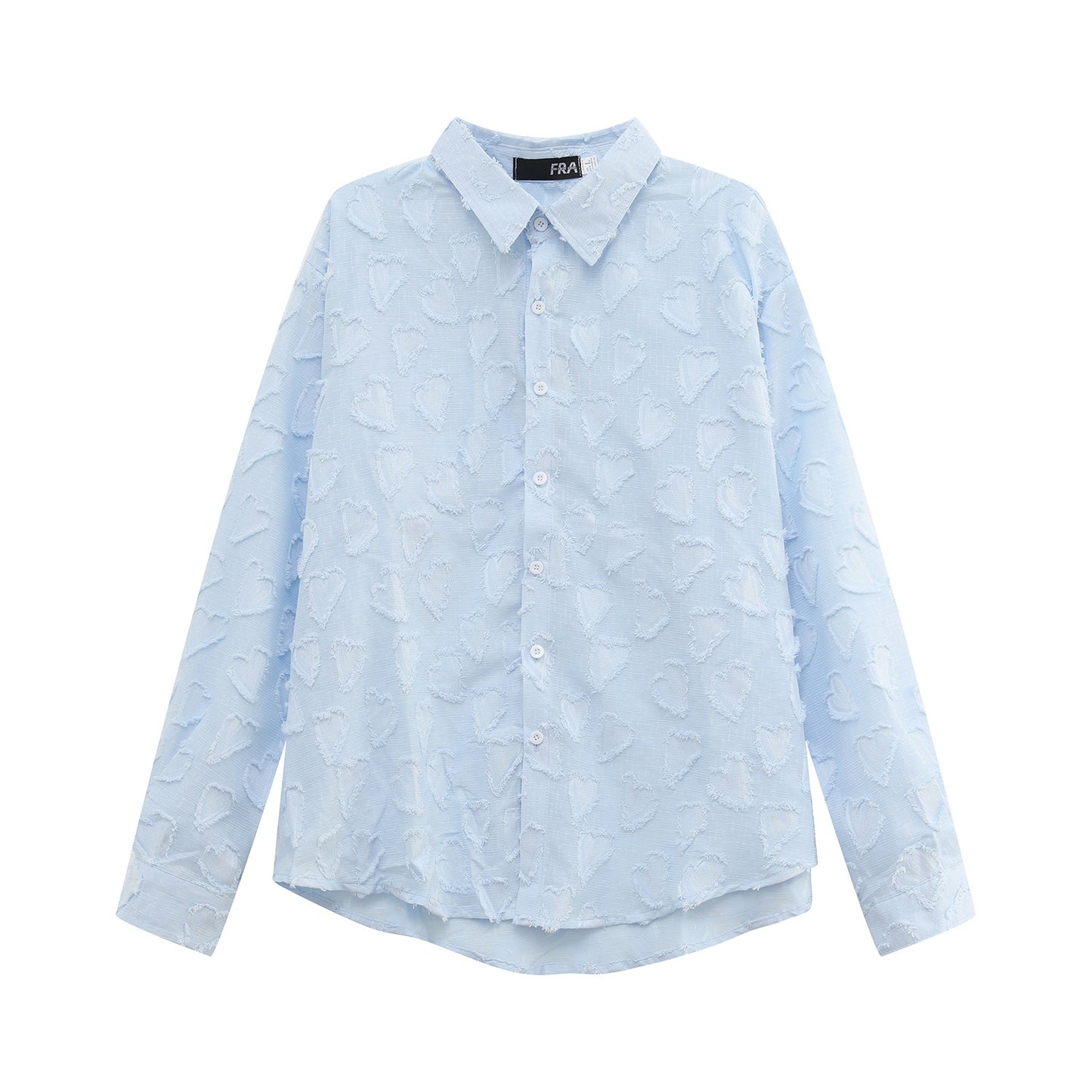 Cutout Texture Long Sleeve Shirt WN24876