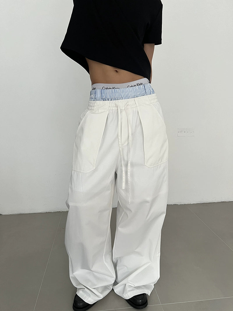 Drawstring Pocket Design Pants WN21542