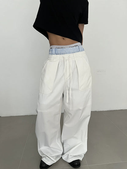Drawstring Pocket Design Pants WN21542