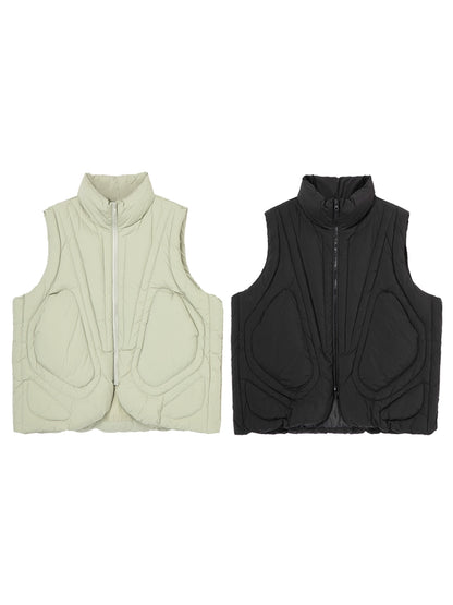 White Duck Down High-Neck Oversize Tactical Vest WN12223