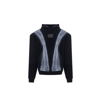 Spray Paint Shoulder Pad Heavyweight Hoodie WN8085