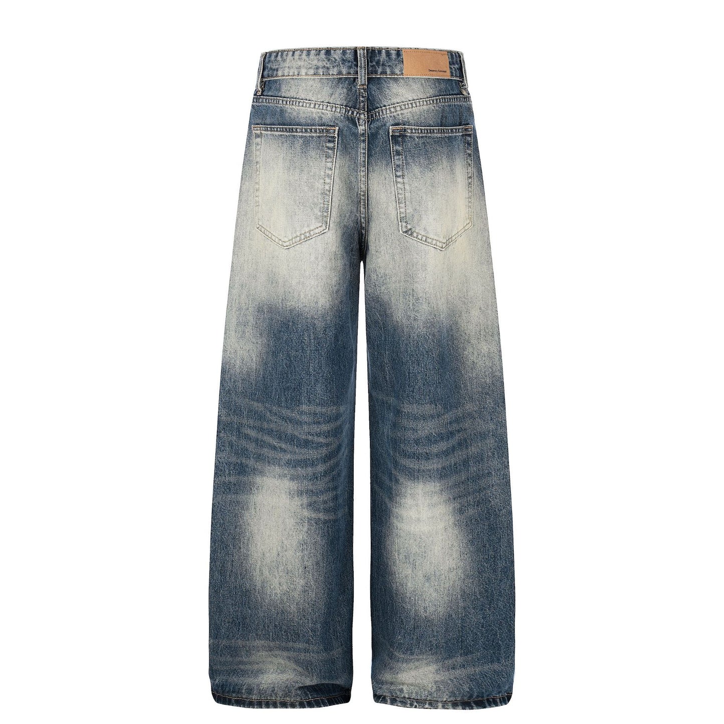 Washed Whiskers Lightning Wide Leg Denim Jeans WN25826