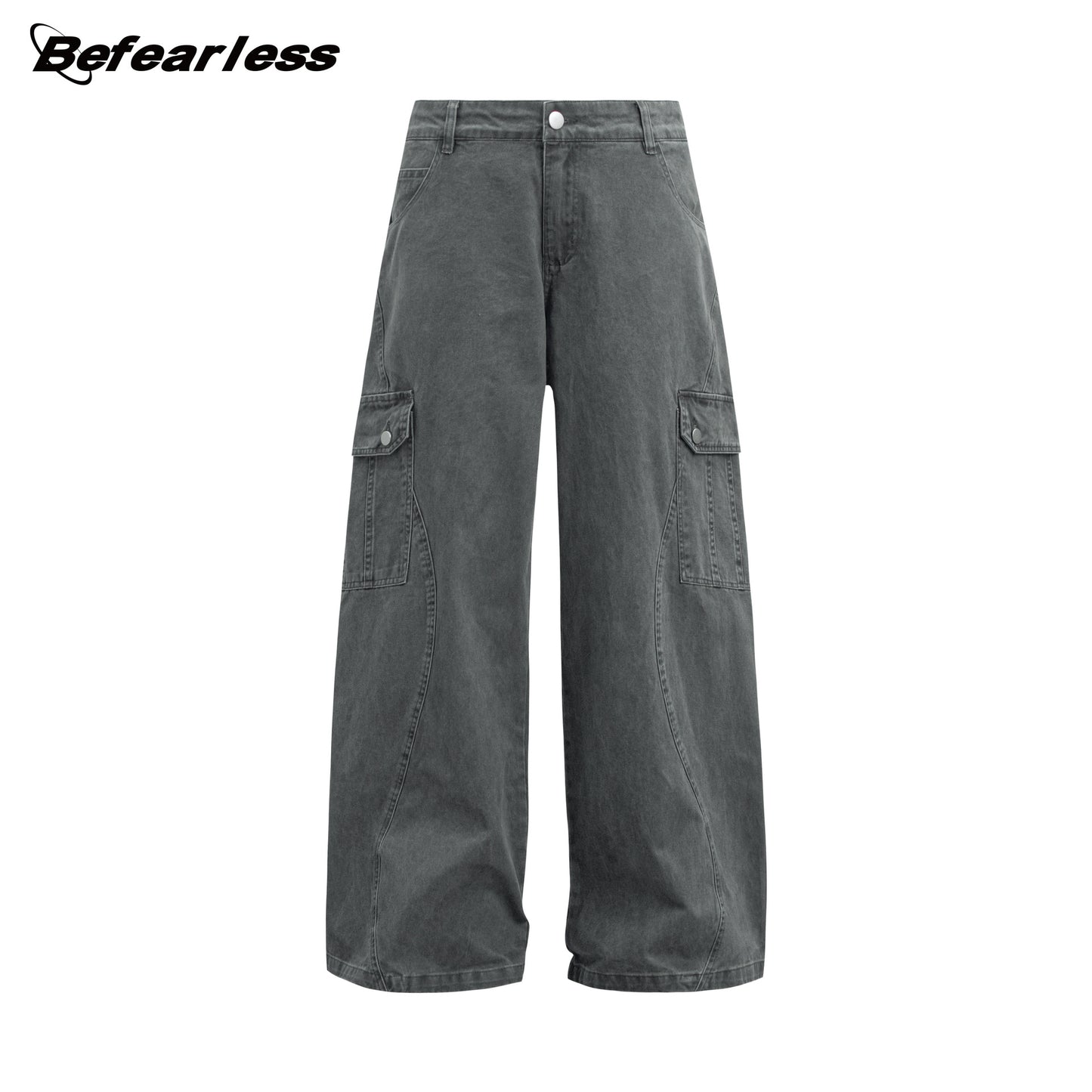 Washed Multi-Pocket Wide Leg Cargo Pants WN26231