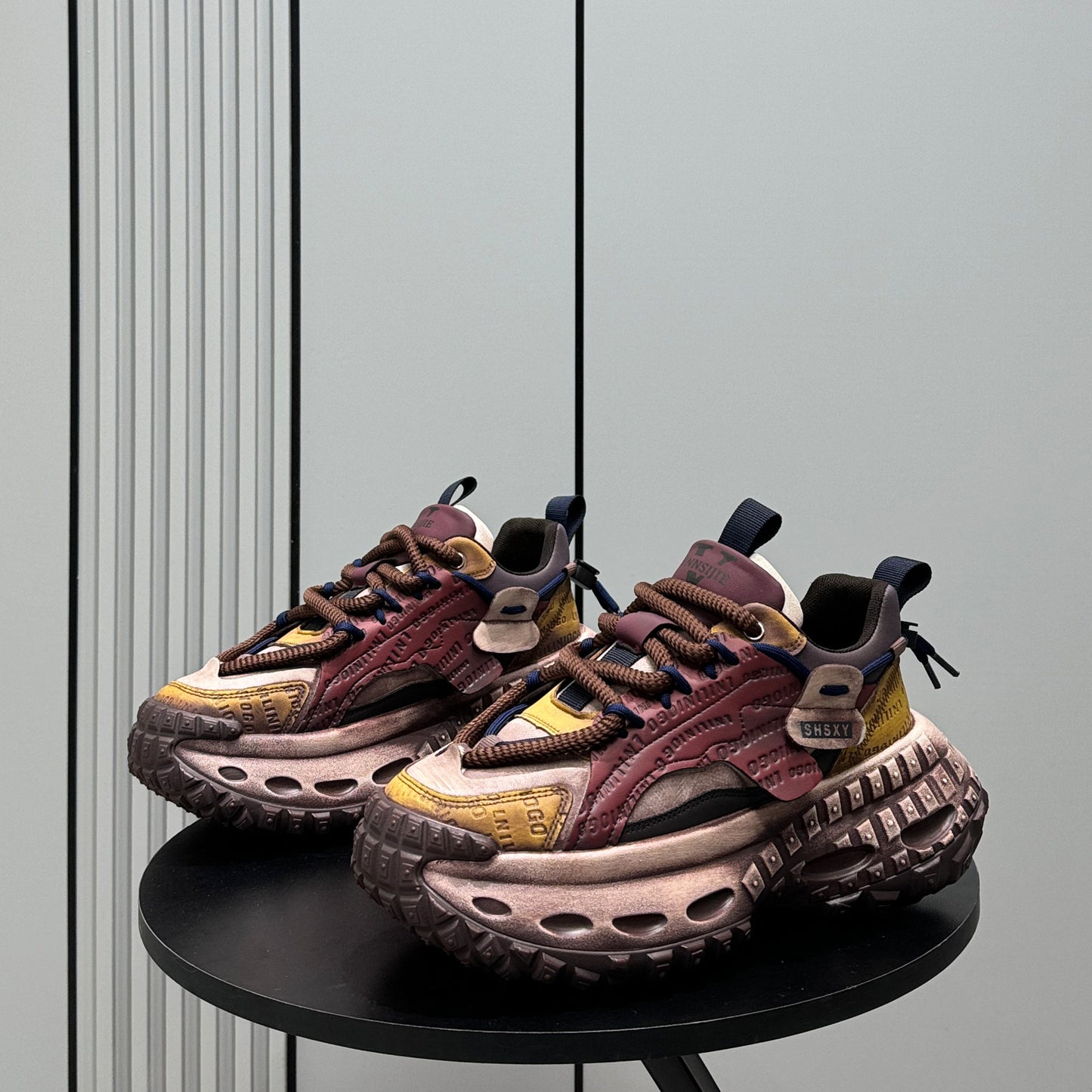 Emboss Rope Thick Sole Dad Sneakers WN24766