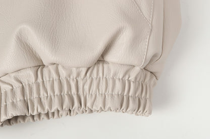 Fake Fur Hooded Panel Cropped Jacket WN28113