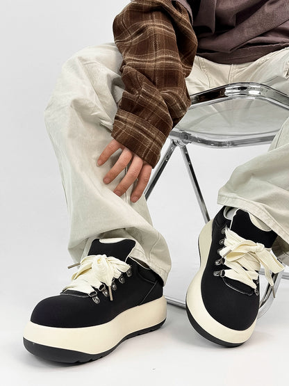 Chunky Sole Puffy Design Suede Sneakers WN19141