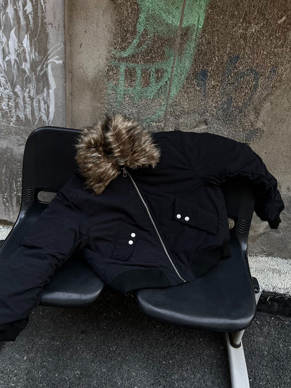 Detachable Fur Collar Flight Jacket WN12705