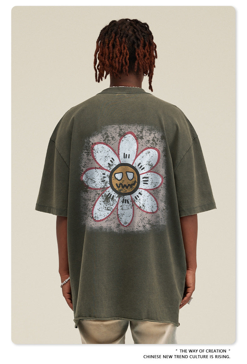 Washed Print Short Sleeve T-Shirt WN7824