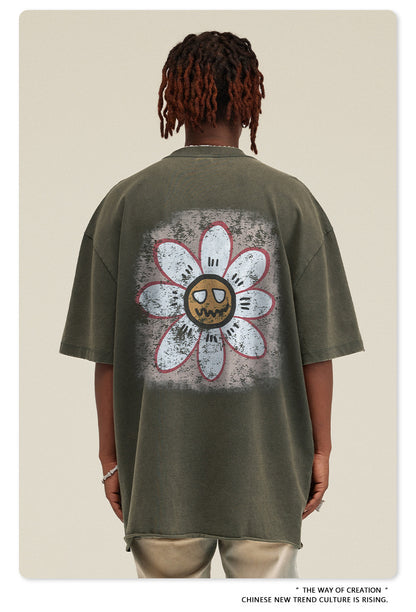 Washed Print Short Sleeve T-Shirt WN7824