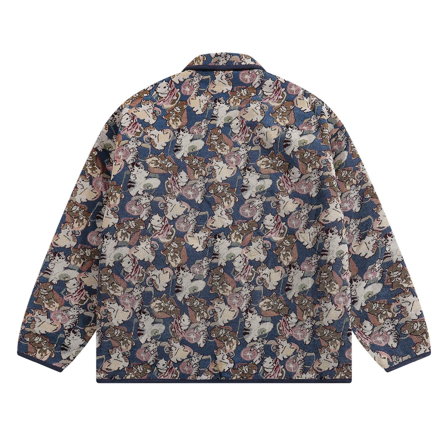 Cat Floral Quilted Oversize Jacket WN11143