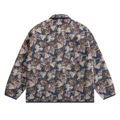 Cat Floral Quilted Oversize Jacket WN11143