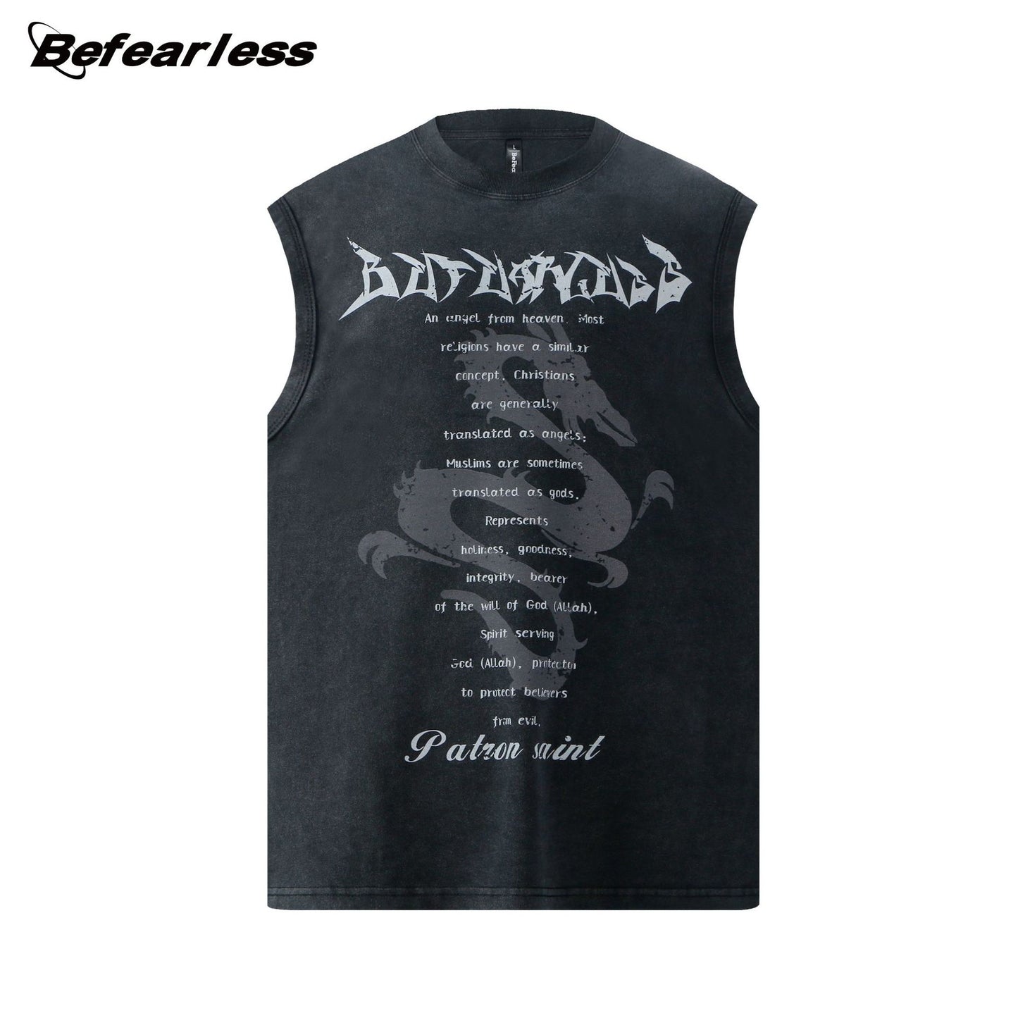 Art Letter Print Sleeveless T-Shirt WN26247