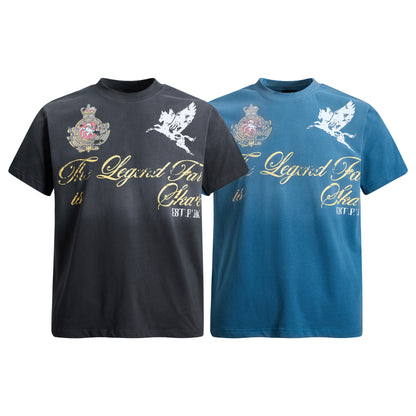 Washed Damage Badge Short Sleeve T-Shirt WN26070