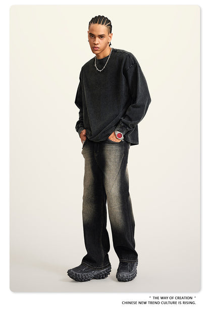 Oversize Washed Long-sleeve t-shirt WN6053
