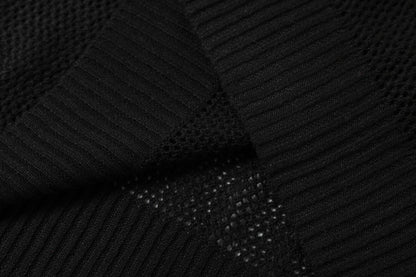 Openwork Short Sleeve Knit Polo Shirt WN25815