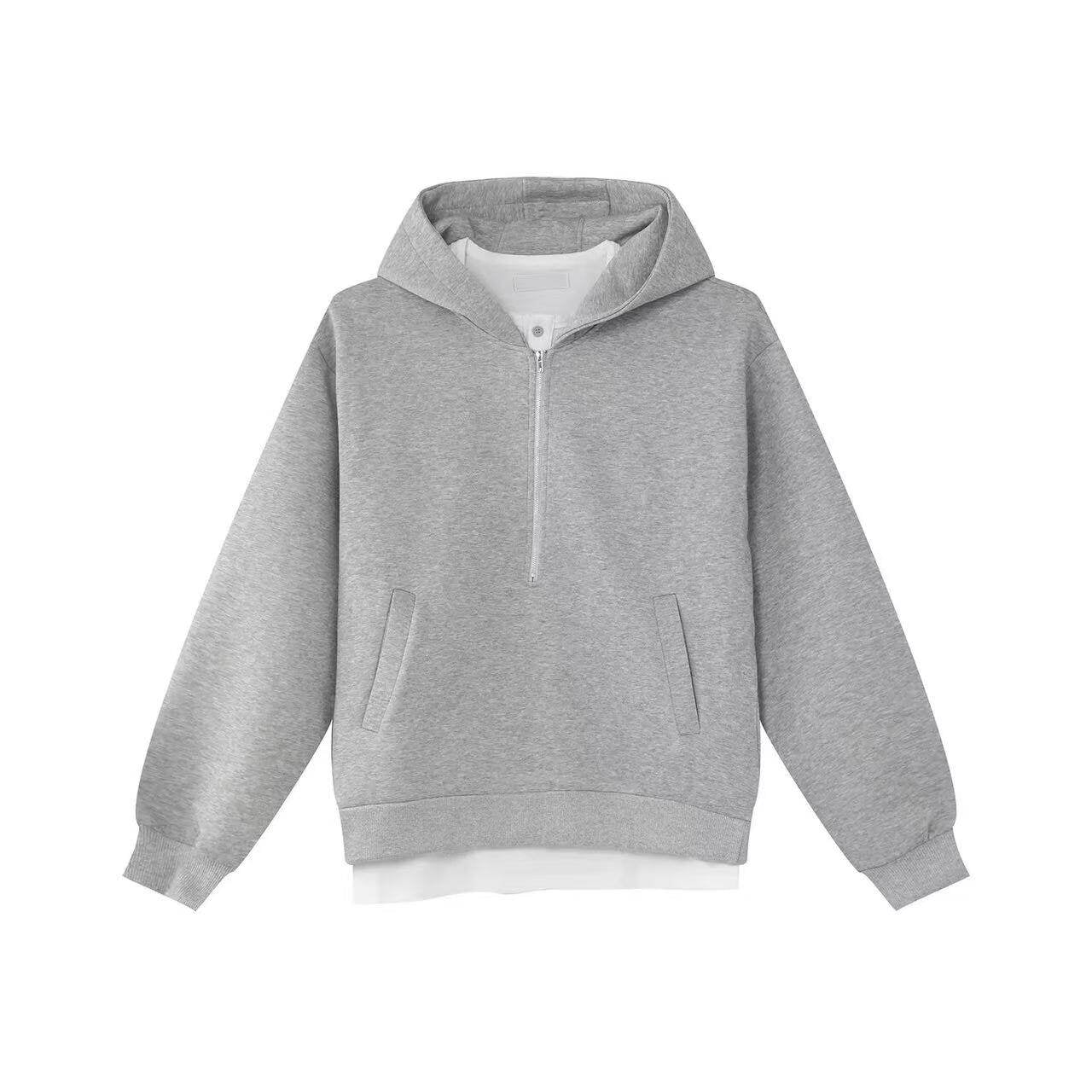 Half Zipper Hoodie & Wide Leg Pants Setup WN25188