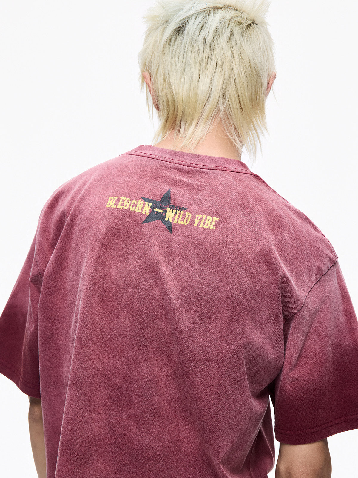 Washed Star Art Graphic Print Short Sleeve T-Shirt WN27265