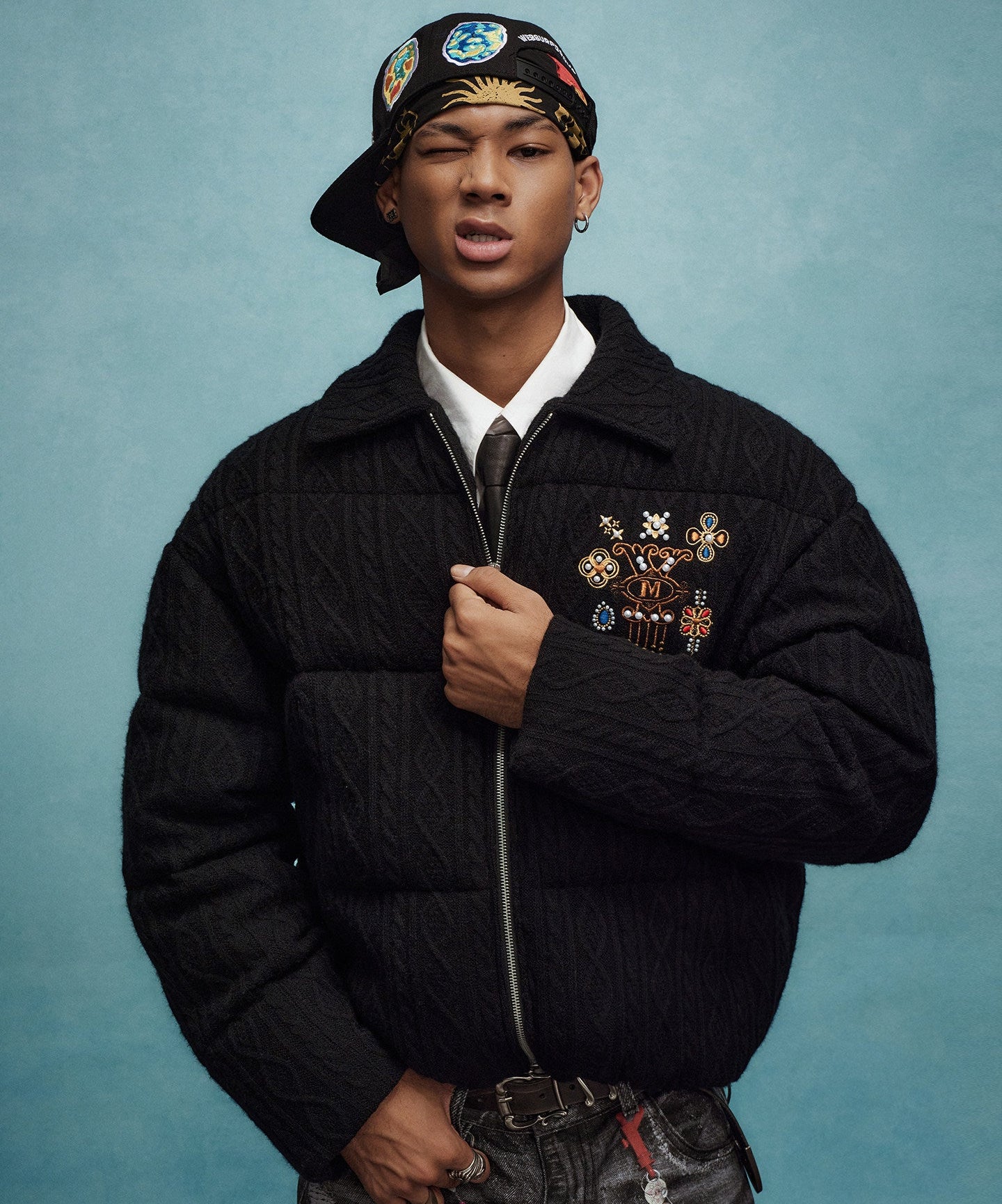 Embroidery Quilted Puffer Jacket WN23232