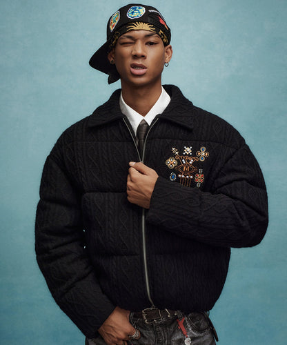 Embroidery Quilted Puffer Jacket WN23232