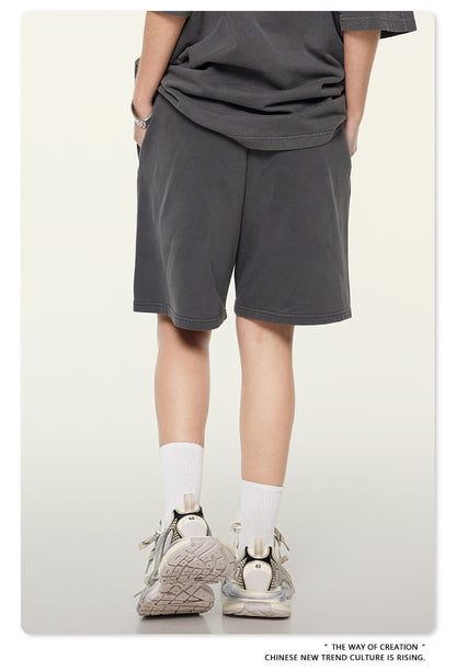 Washed Heavyweight Short Sleeve T-Shirt & Short Sweatpants Setup WN6167