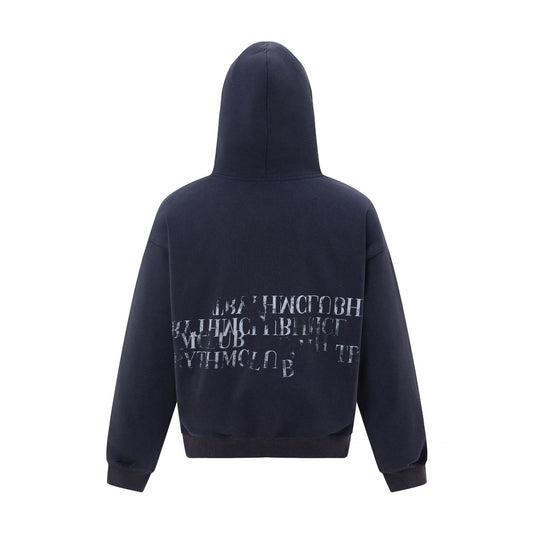Heavyweight Letter Oversize Pullover Hoodie WN26085