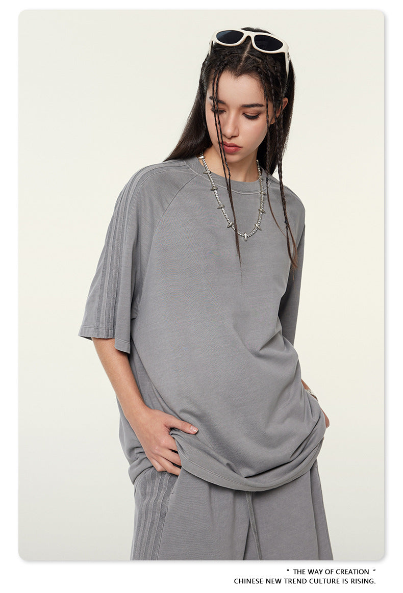 Oversize Washed Short-sleeve T-shirt WN6458