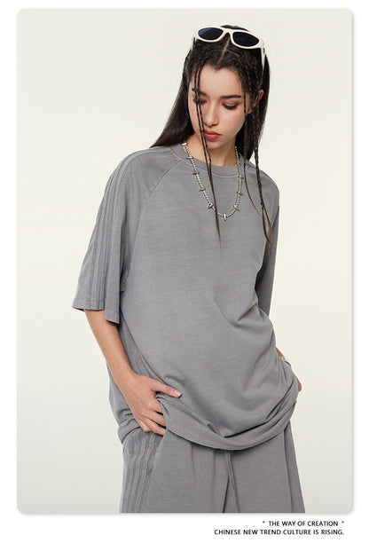 Oversize Washed Short-sleeve T-shirt WN6458