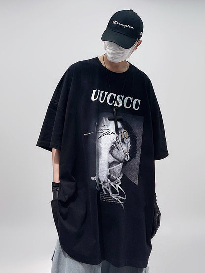 Graphic Print Oversize Short Sleeve T-Shirt WN24016